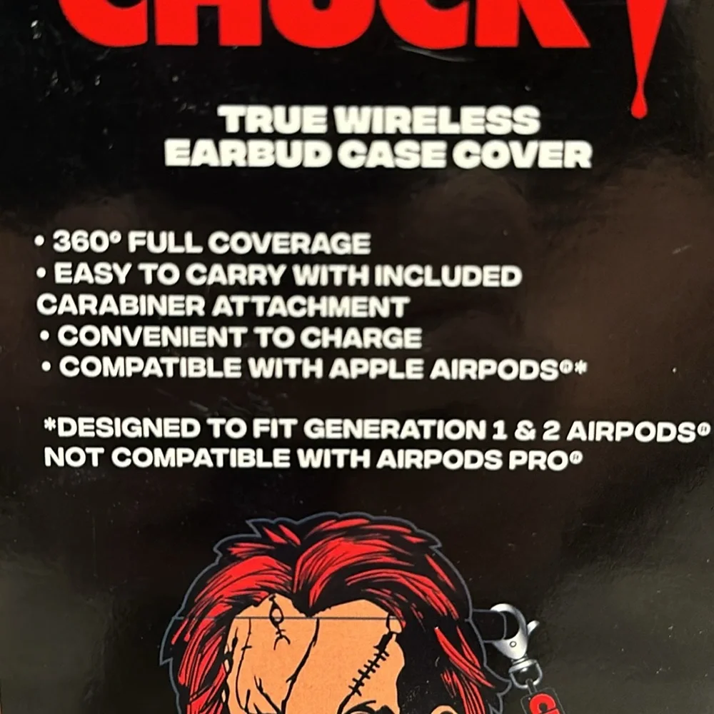 Child's Play CHUCKY True Wireless Earbud CASE Cover for Apple AirPods Gen 1 & 2